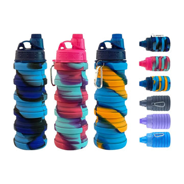 Konlongzan Travel Water Bottles 3-Pack – Collapsible, Leakproof, BPA-Fre