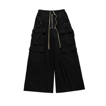 Ro Style Unisex Wide Leg Black Cargo Pants