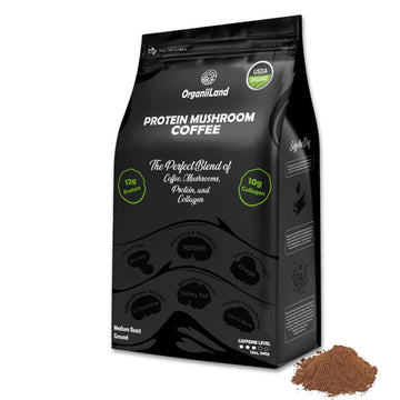 Protein Mushroom Coffee by OrganiiLand – Lions Mane, Reishi & Focus Blend