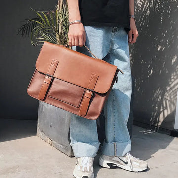 Retro PU Messenger Bag for Men - Casual Shoulder Bag