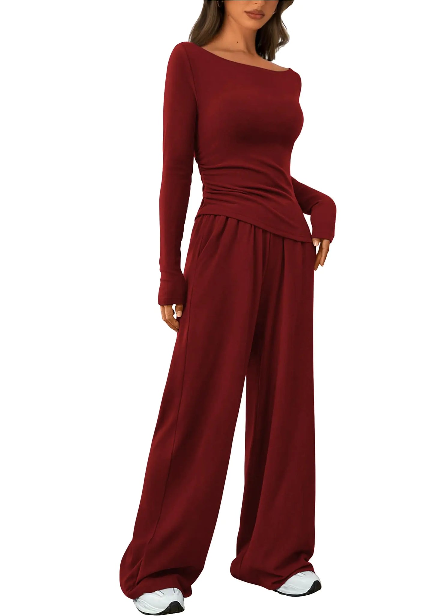 Doreyi Womens Two Piece Sets Long Sleeve Lounge Set For Womens Shirt Sexy Outfits Classy Fall 2 piece Sets for Women